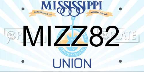 MIZZ82 Mississippi License Plate