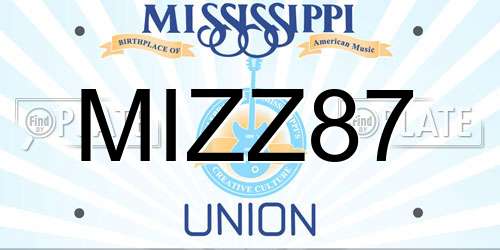 MIZZ87 Mississippi License Plate