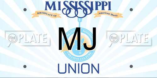 MJ Mississippi License Plate