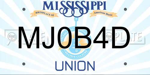 MJ0B4D Mississippi License Plate