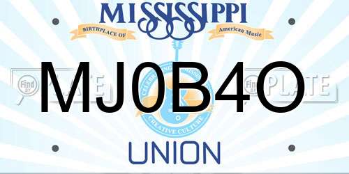 MJ0B4O Mississippi License Plate