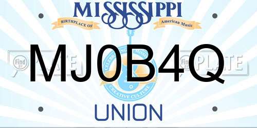 MJ0B4Q Mississippi License Plate