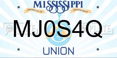 MJ0S4Q Mississippi License Plate