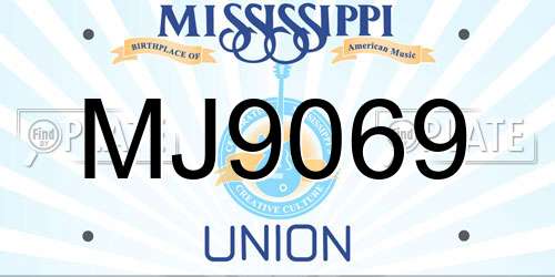 MJ9069 Mississippi License Plate