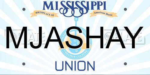 MJASHAY Mississippi License Plate