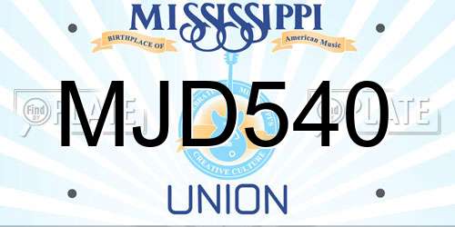 MJD540 Mississippi License Plate