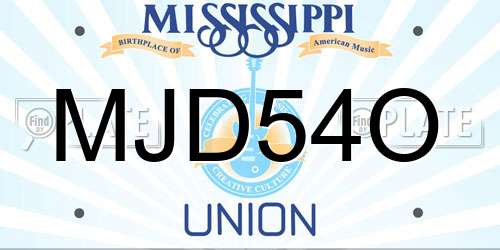 MJD54O Mississippi License Plate