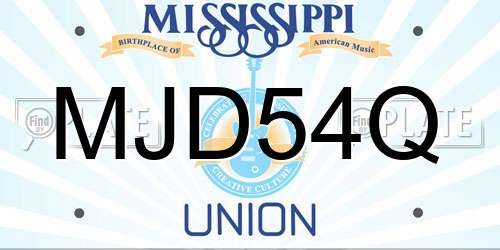 MJD54Q Mississippi License Plate