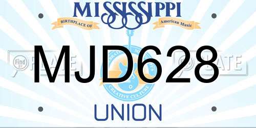 MJD628 Mississippi License Plate