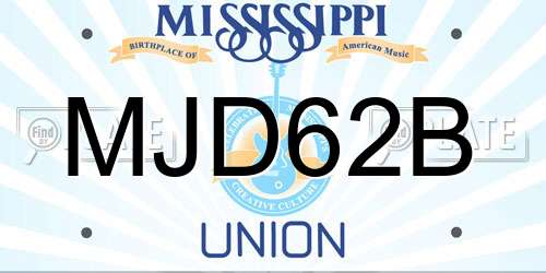 MJD62B Mississippi License Plate
