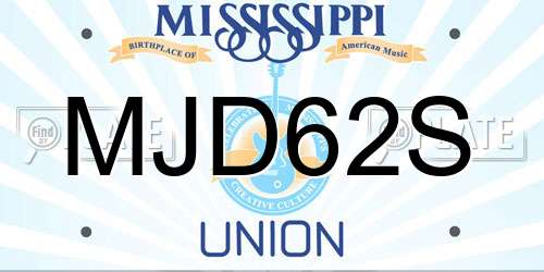 MJD62S Mississippi License Plate