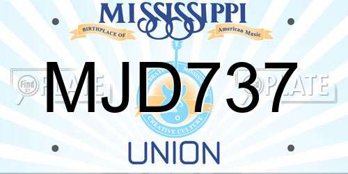 MJD737 Mississippi License Plate