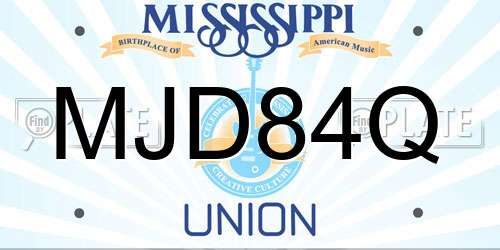 MJD84Q Mississippi License Plate