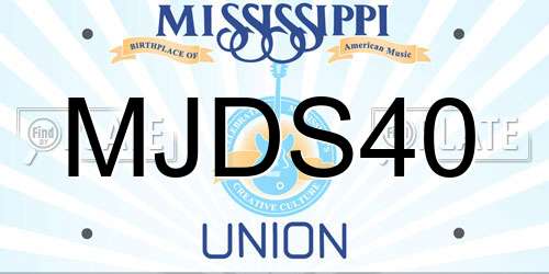 MJDS40 Mississippi License Plate