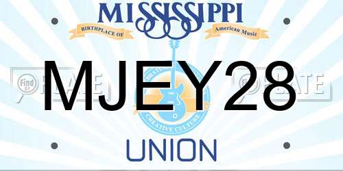 MJEY28 Mississippi License Plate