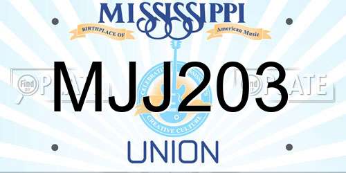 MJJ203 Mississippi License Plate