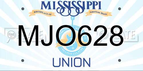 MJO628 Mississippi License Plate