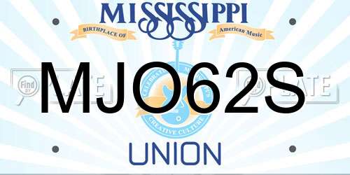 MJO62S Mississippi License Plate