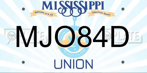 MJO84D Mississippi License Plate