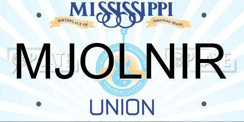 MJOLNIR Mississippi License Plate