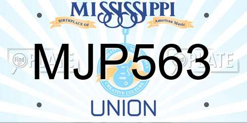 MJP563 Mississippi License Plate