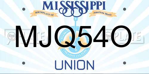 MJQ54O Mississippi License Plate