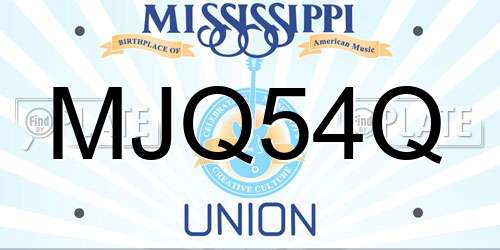 MJQ54Q Mississippi License Plate