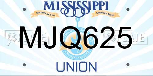 MJQ625 Mississippi License Plate