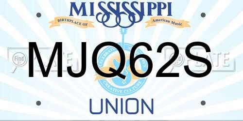 MJQ62S Mississippi License Plate
