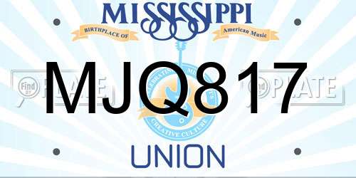 MJQ817 Mississippi License Plate
