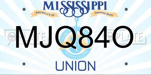 MJQ84O Mississippi License Plate