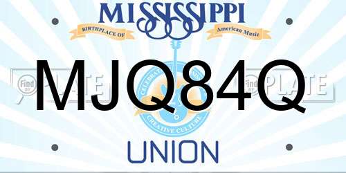 MJQ84Q Mississippi License Plate
