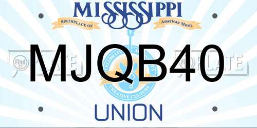 MJQB40 Mississippi License Plate