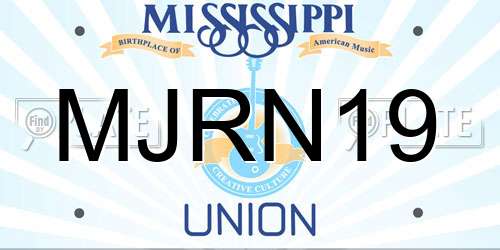 MJRN19 Mississippi License Plate