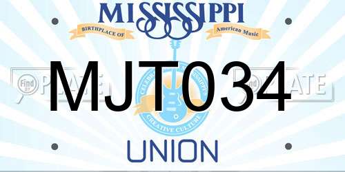 MJT034 Mississippi License Plate