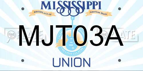 MJT03A Mississippi License Plate