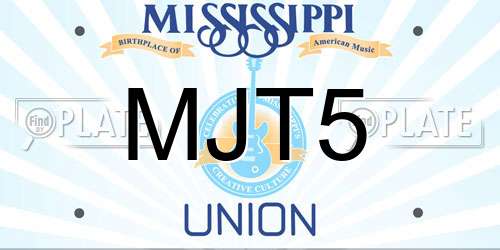 MJT5 Mississippi License Plate