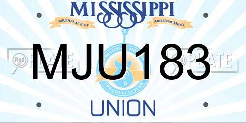 MJU183 Mississippi License Plate