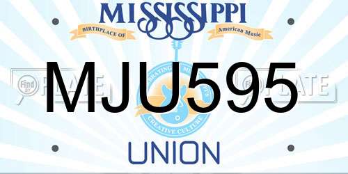 MJU595 Mississippi License Plate