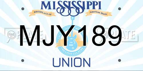 MJY189 Mississippi License Plate