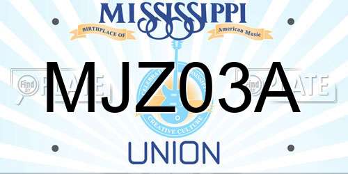 MJZ03A Mississippi License Plate