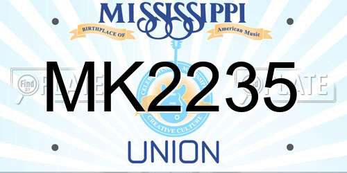 MK2235 Mississippi License Plate