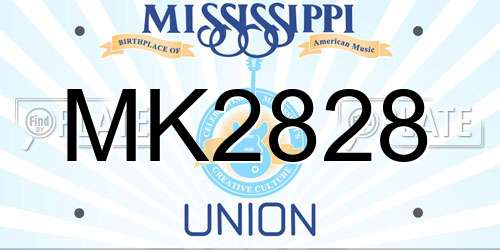 MK2828 Mississippi License Plate