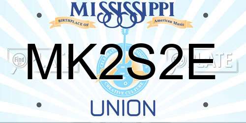 MK2S2E Mississippi License Plate