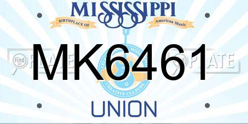 MK6461 Mississippi License Plate