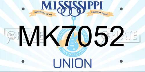 MK7052 Mississippi License Plate