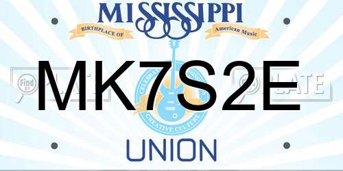 MK7S2E Mississippi License Plate