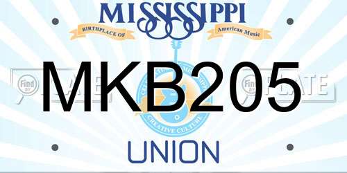 MKB205 Mississippi License Plate