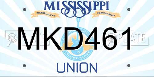 MKD461 Mississippi License Plate