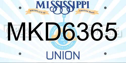 MKD6365 Mississippi License Plate